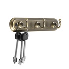 Вешалка ТУНДРА TVT002, металлическая, трёхрожковая, цвет бронза - Фото 4