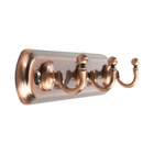 Вешалка ТУНДРА TVT002, металлическая, трёхрожковая, цвет медь - Фото 6