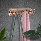 Вешалка ТУНДРА TVT002, металлическая, трёхрожковая, цвет медь - Фото 2