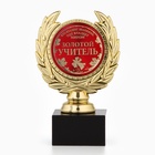 Кубок малый «Золотой учитель», наградная фигура, 13 х 7,5 см, пластик, золото - фото 320000976