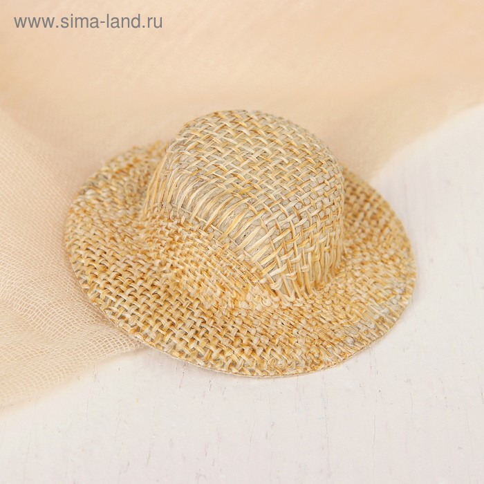 Шляпа для игрушек, размер 5 см, имитация соломы - Фото 1