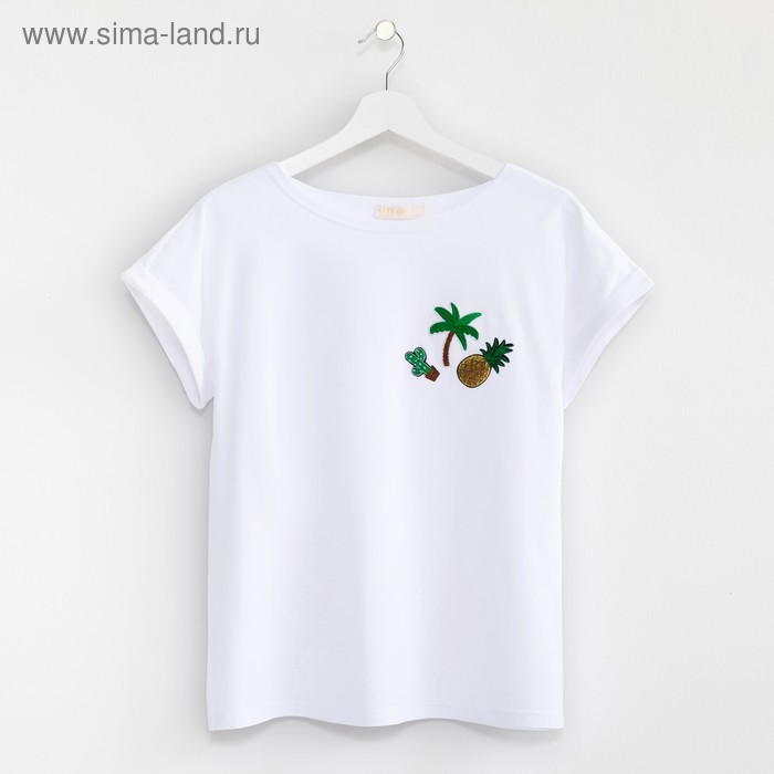 Футболка женская KAFTAN "Summer time", р-р 44-46, белый - Фото 1