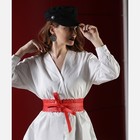Пояс-кушак женский, однотонный, ширина - 8 см, цвет красный - Фото 1