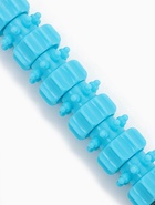 Массажёр «Скалка», универсальный, 37.5×4 см, деревянный, 11 колёс, голубой - Фото 2