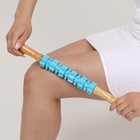 Массажёр «Скалка», универсальный, 37.5×4 см, деревянный, 11 колёс, голубой - Фото 6