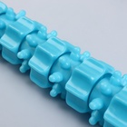 Массажёр «Скалка», универсальный, 37.5×4 см, деревянный, 11 колёс, голубой - Фото 3