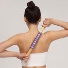 Массажёр «Скалка», универсальный, деревянный, 37.5×4 см, 9 колёс с шипами, МИКС - Фото 5