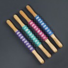 Массажёр «Скалка», универсальный, деревянный, 37.5×4 см, 9 колёс с шипами, МИКС - Фото 8