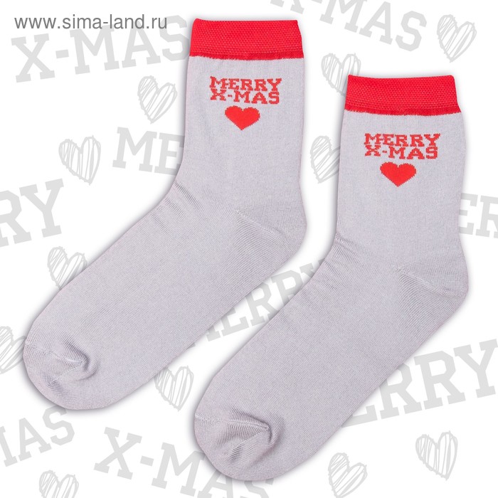Носки женские "X-Mas" р-р 36-40 (23-25 см) 80% хл, 15% п/э, 5% эл - Фото 1