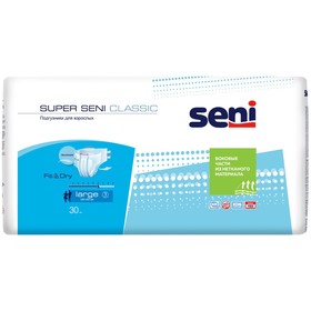 Подгузники для взрослых Super Seni Classic Large, 30 шт