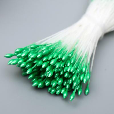 Тычинки для искусственных цветов "Капельки светло-зелёные" (набор 130 шт) длина 6 см