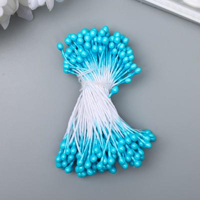 Тычинки для искусственных цветов «Капельки морская волна», (набор 130 шт.), дл. 6 см