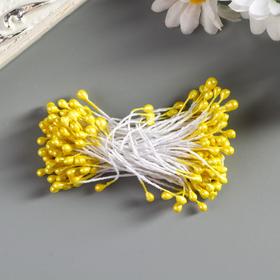 Тычинки для искусственных цветов "Капельки светло-жёлтые" (набор 130 шт) длина 6 см