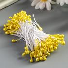 Тычинки для искусственных цветов "Капельки светло-жёлтые" (набор 130 шт) длина 6 см - Фото 2