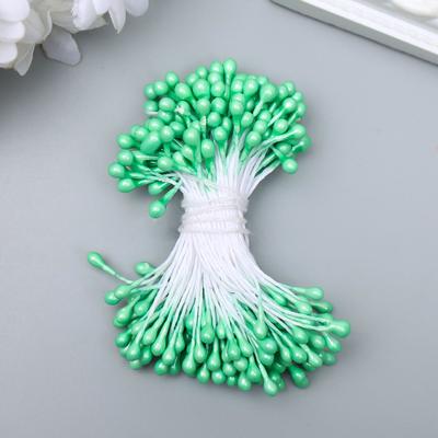 Тычинки для искусственных цветов «Капельки зелёные», (набор 130 шт.), дл. 6 см