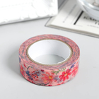 Клейкая лента декоративная бумажная "Садовые цветы" ширина 1,5 см намотка 10 метров - Фото 2