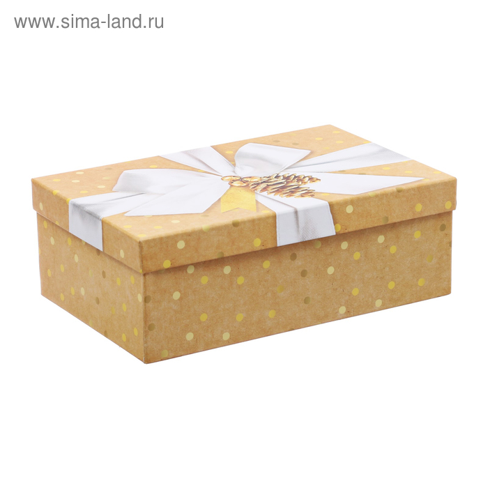 Подарочная коробка прямоугольная «Белый бант», 27 х 17,5 х 9,5 см - Фото 1