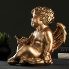 Подсвечник "Ангел сидя в руке" 26х21х30 см бронза, для свечи d=6 см - Фото 3