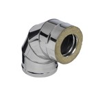 Колено утеплённое для дымохода «Феррум», угол 90°, нержавеющая сталь 430/0.8 мм, зеркальное, d=150/210 мм, по воде - фото 22915589