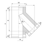 Тройник для дымохода «Феррум», утеплённый угол 135°, нержавеющая сталь 430/0.8 мм, зеркальный, d=115/200, по воде - фото 22915606