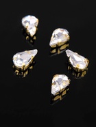 Стразы в цапах (набор 5 шт.), 6×10 мм, цвет белый в золоте - Фото 4