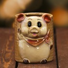 Сувенир керамика карандашница "Поросёнок" 9х8х7,2 см - Фото 1