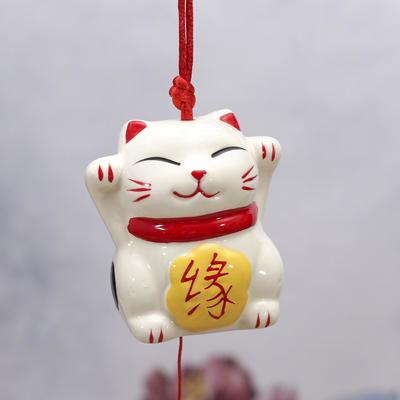 Фигурка подвесная керамика «Колокольчик манэки-нэко: Семья», 5×6.5×6.5 см