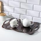 Поднос из нержавеющей стали с ручками «Изобилие», 44,5×30,5×3 см, цвет бронзовый - Фото 1