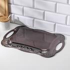 Поднос из нержавеющей стали с ручками «Изобилие», 44,5×30,5×3 см, цвет бронзовый - Фото 3