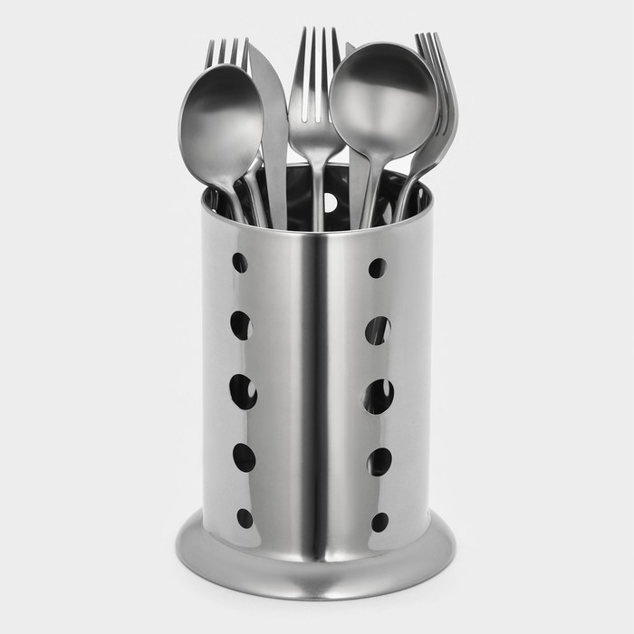 Подставка для столовых приборов, 10×17 см, нержавеющая сталь - Фото 1