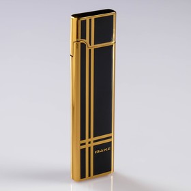 Зажигалка электронная, спираль, USB, 7.5 х 12 см, черно-золотистая