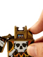 Зажигалка электронная «Череп в огне», металлическая, дуговая, от USB - Фото 5