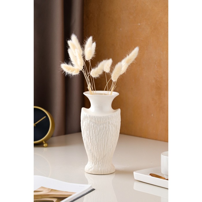 Ваза керамическая "Амур", настольная, белая, 20 см - Фото 1