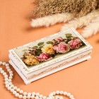 Шкатулка - купюрница «Розы», белая, 8,5×17 см, лаковая миниатюра - фото 9352564