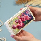 Шкатулка - купюрница «Розы», белая, 8,5×17 см, лаковая миниатюра - фото 9352569