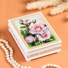 Шкатулка «Нежные розы», белая, 10×14 см, лаковая миниатюра - фото 318098180