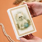 Шкатулка «Котёнок с клубком», белая, 11×16 см, лаковая миниатюра - фото 9352590