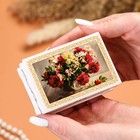 Шкатулка «Букет цветов в вазе», белая, 6×9 см, лаковая миниатюра - фото 9760319