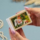 Шкатулка «Ангелочек с бабочкой», белая, 6×9 см, лаковая миниатюра - фото 9760325