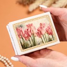 Шкатулка «Тюльпаны», белая, 8×10,5 см, лаковая миниатюра - фото 9352596