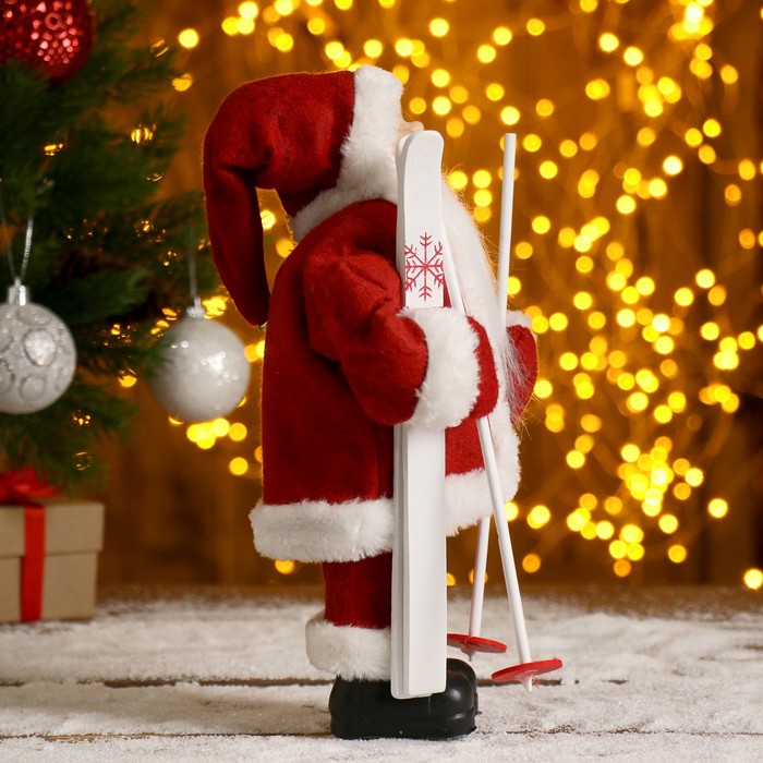 Дед Мороз "В красной шубке, на лыжах" 29 см - фото 1908394289