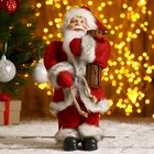 Дед Мороз  "В красной шубке, с брёвнышком" 29 см - Фото 1