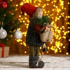 Дед Мороз "В клетчатой шубке, с фонариком и мешком" 30 см - Фото 2