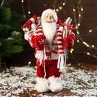 Дед Мороз "В вязаном костюме, с лыжами и мешком" 30 см - Фото 1