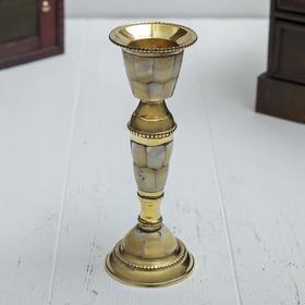 Подсвечник на 1 свечу 'Королевский шик' с перламутром 13 см