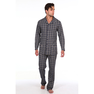 Пижама мужская (сорочка, брюки) 216 цвет синий, р-р 46
