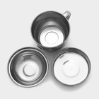 Набор посуды из нержавеющей стали «Турист», 3 предмета: кружка 1,35 л, миска 650 мл, тарелка 300 мл, цвет хромированный - фото 9554162