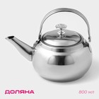 Заварочный чайник Доляна «Гретель», 800 мл, металлическое сито, нержавеющая сталь, хромированный - Фото 1