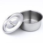 Набор мисок из нержавеющей стали с крышками 3 шт.: 0.75 л, 1 л, 1.45 л, d=15 см, d=16.5 см, 18.5 см - Фото 3