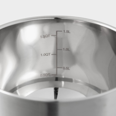 Миска, 1.4 л, d=17 см, с мерной шкалой, нержавеющая сталь